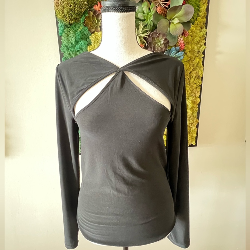 Brand new Backless black cut out shirt